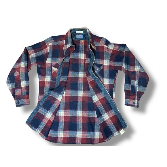 Vintage Pendleton 100% Virgin Wool High‎ Grade Western Wear Plaid Shirt L - Picture 6 of 14
